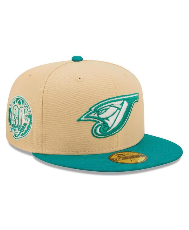 Men's New Era Natural/Teal Toronto Blue Jays Mango Forest 59FIFTY fitted hat Product Image