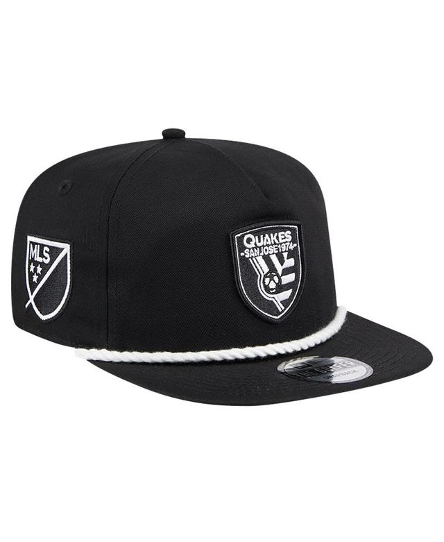 Mens New Era Black San Jose Earthquakes 2024 Kick Off Collection Golfer Snapback Hat Product Image