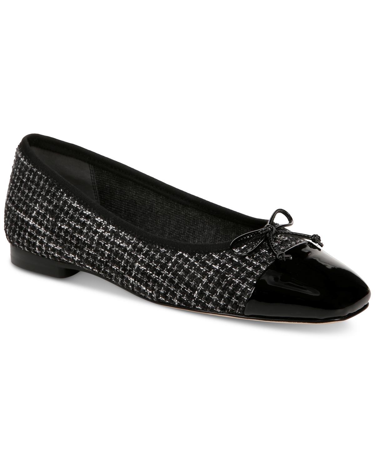 Sam Edelman Womens Marley Cap-Toe Ballet Flats Multi Boucle, Black Product Image