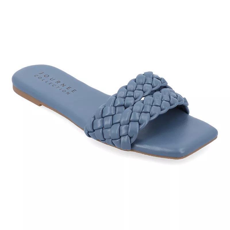 Journee Collection Sawyerr Womens Braided Slide Sandals Product Image