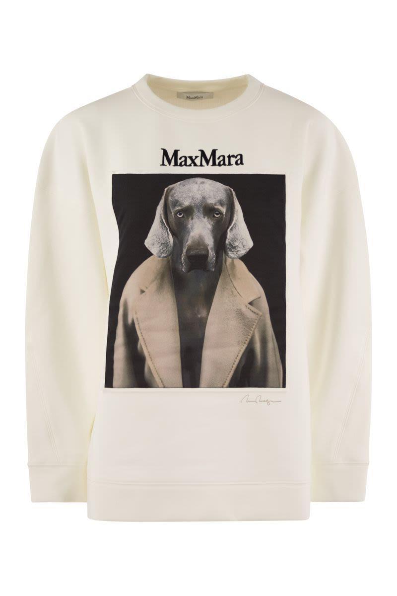 MAX MARA Women's Bacco - Cotton Sweatshirt With Wegman Print In Ivory Product Image