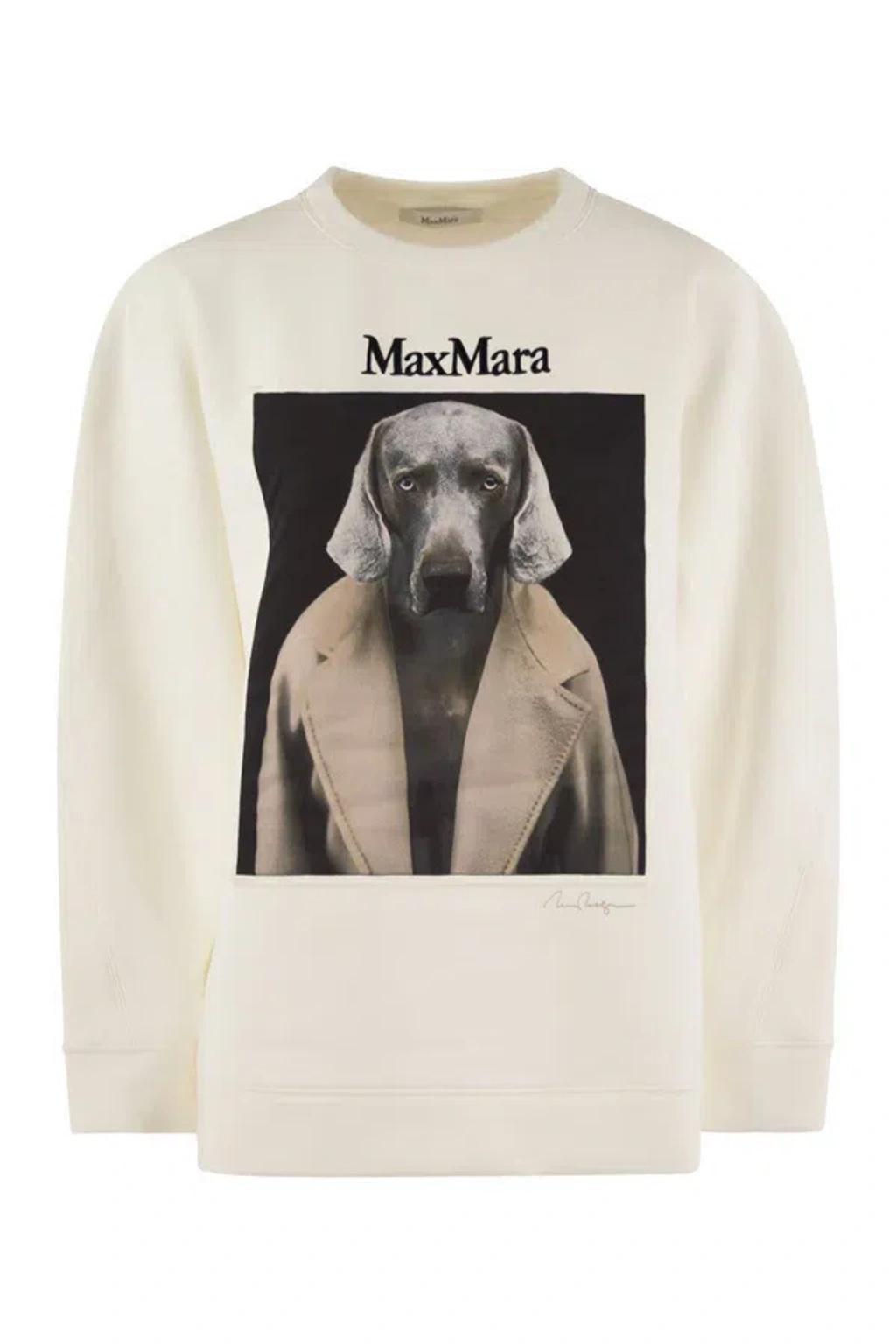 Cotton Sweatshirt With Wegman Print In White Product Image