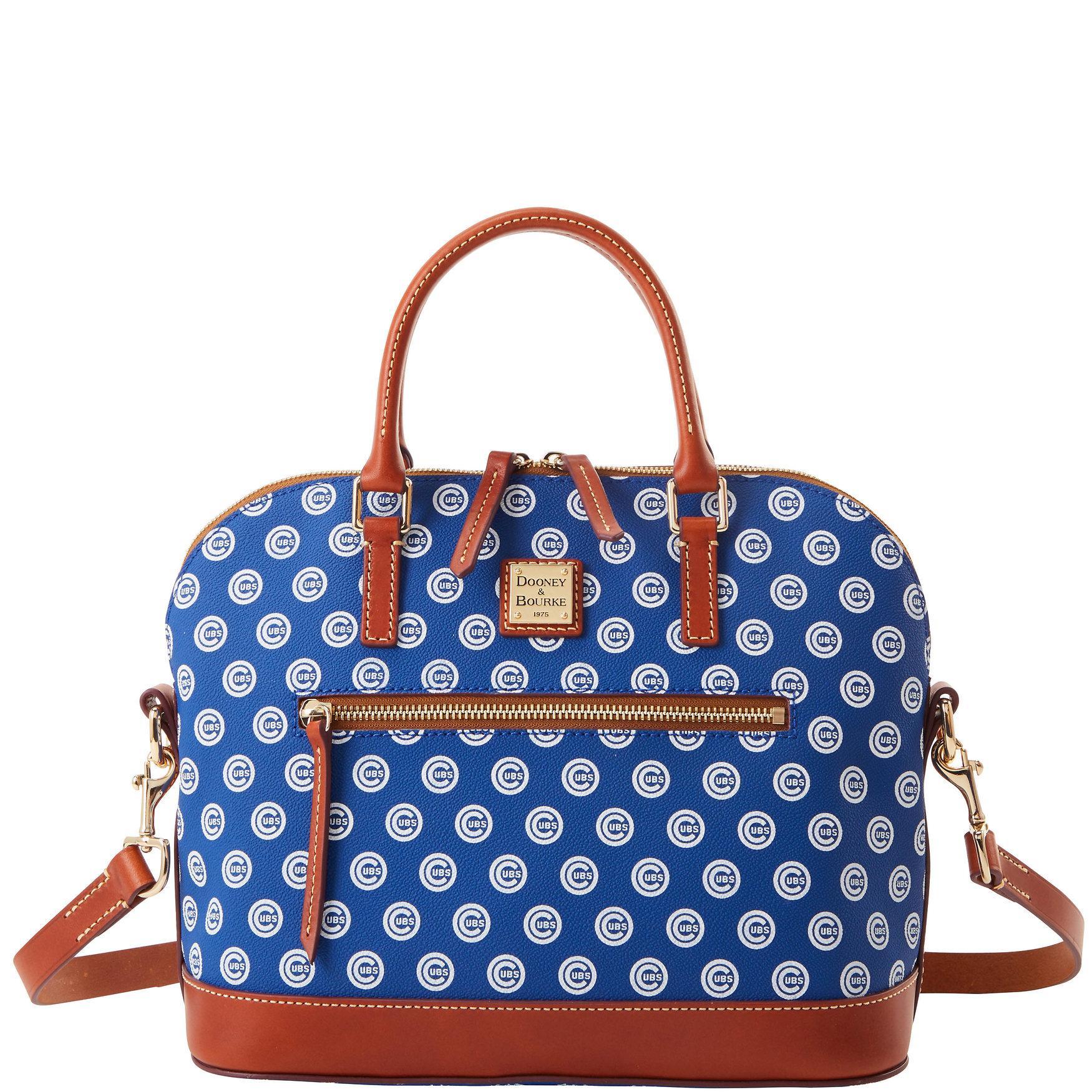 Womens Dooney & Bourke Chicago Cubs Signature Domed Zip Satchel Purse Product Image