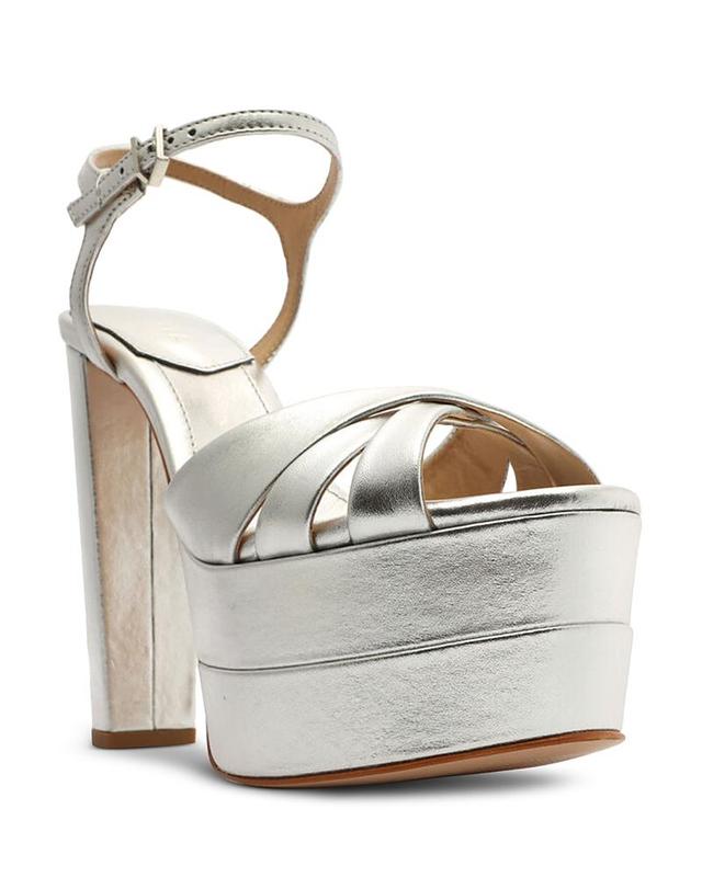 Keefa High Metallic Leather Sandal - 8 Silver Metallic Leather Product Image