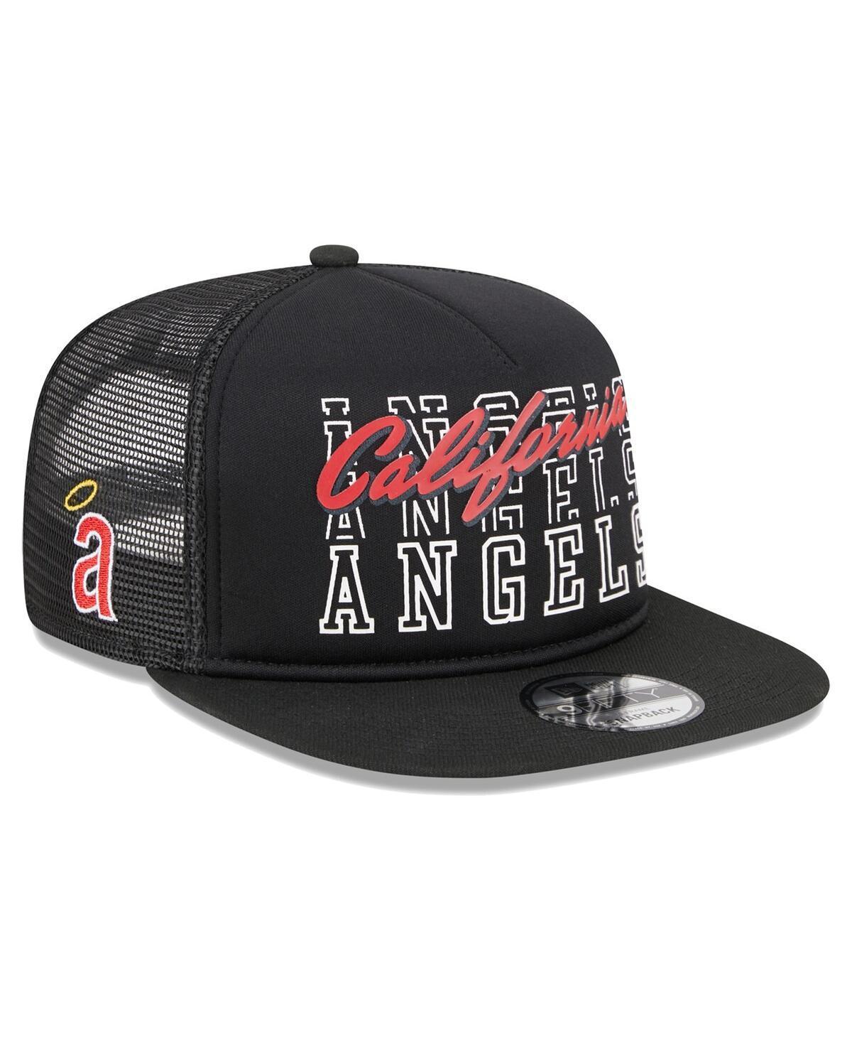 Mens New Era Black California Angels Cooperstown Collection Street Team A-Frame Trucker 9FIFTY Snapback Hat Product Image