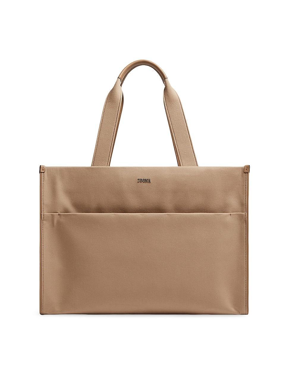 Mens Cotton and Leather Holdall Raglan Bag Product Image