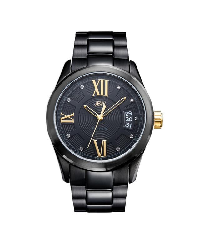 Jbw Mens Bond Diamond (1/10 ct.t.w.) Black Ion-Plated Stainless Steel Watch Product Image