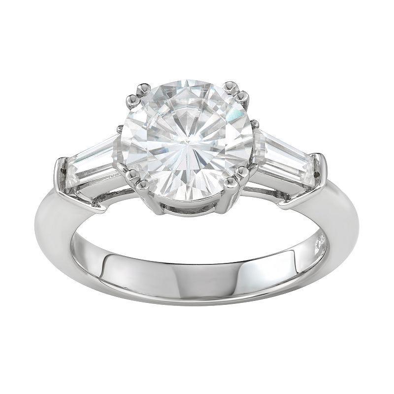 Charles & Colvard 14k White Gold 2 1/4 Carat T.W. Lab-Created Moissanite Engagement Ring, Womens 14k Whgold Product Image