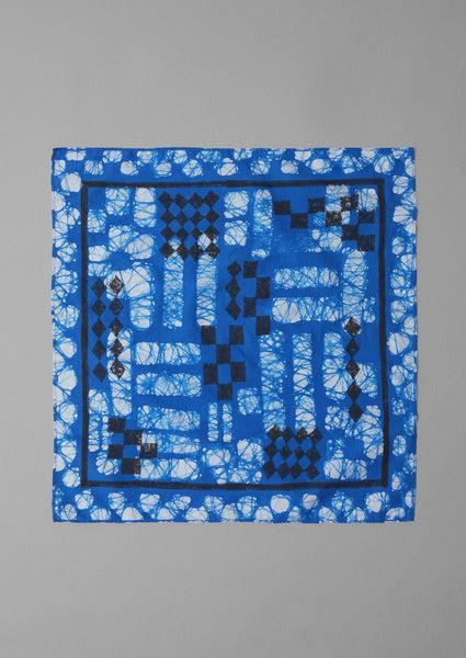 Block Print Batik Bandana | Azurite Blue Product Image