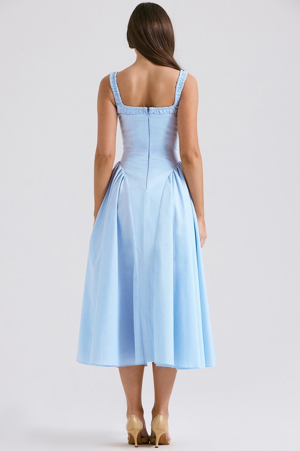 Dorothy Italian Azure Cotton Midi Sundress Product Image