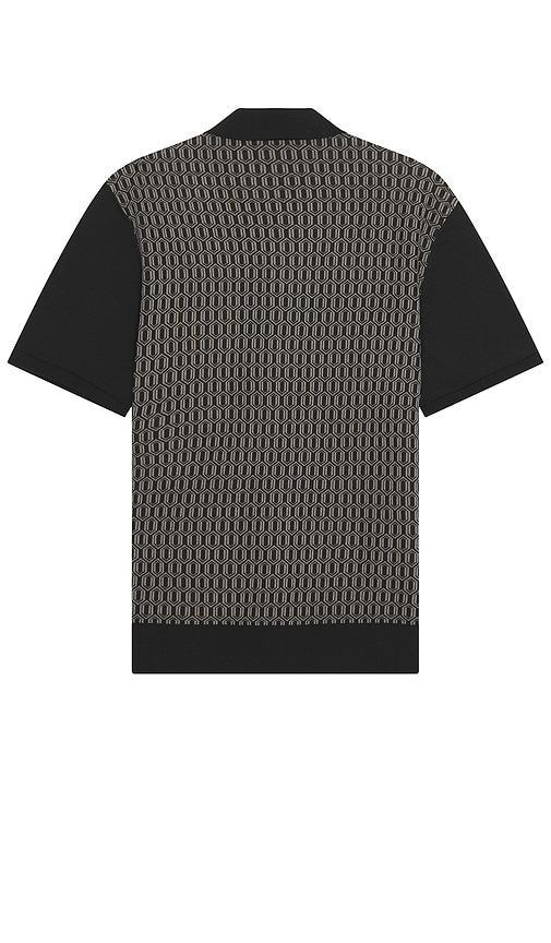 Good Man Brand Essex Short Sleeve Geo Knit Shirt in Black. - size S (also in L, M) Product Image