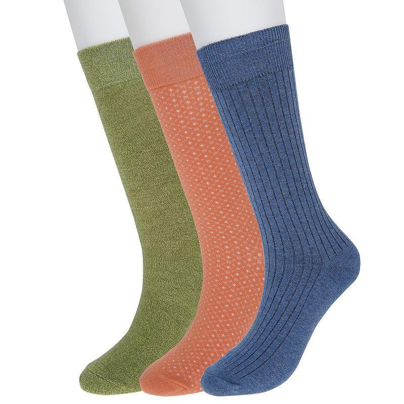 Mens Sonoma Goods For Life 3-pack Casual Active Socks Blue Sienna Green Product Image