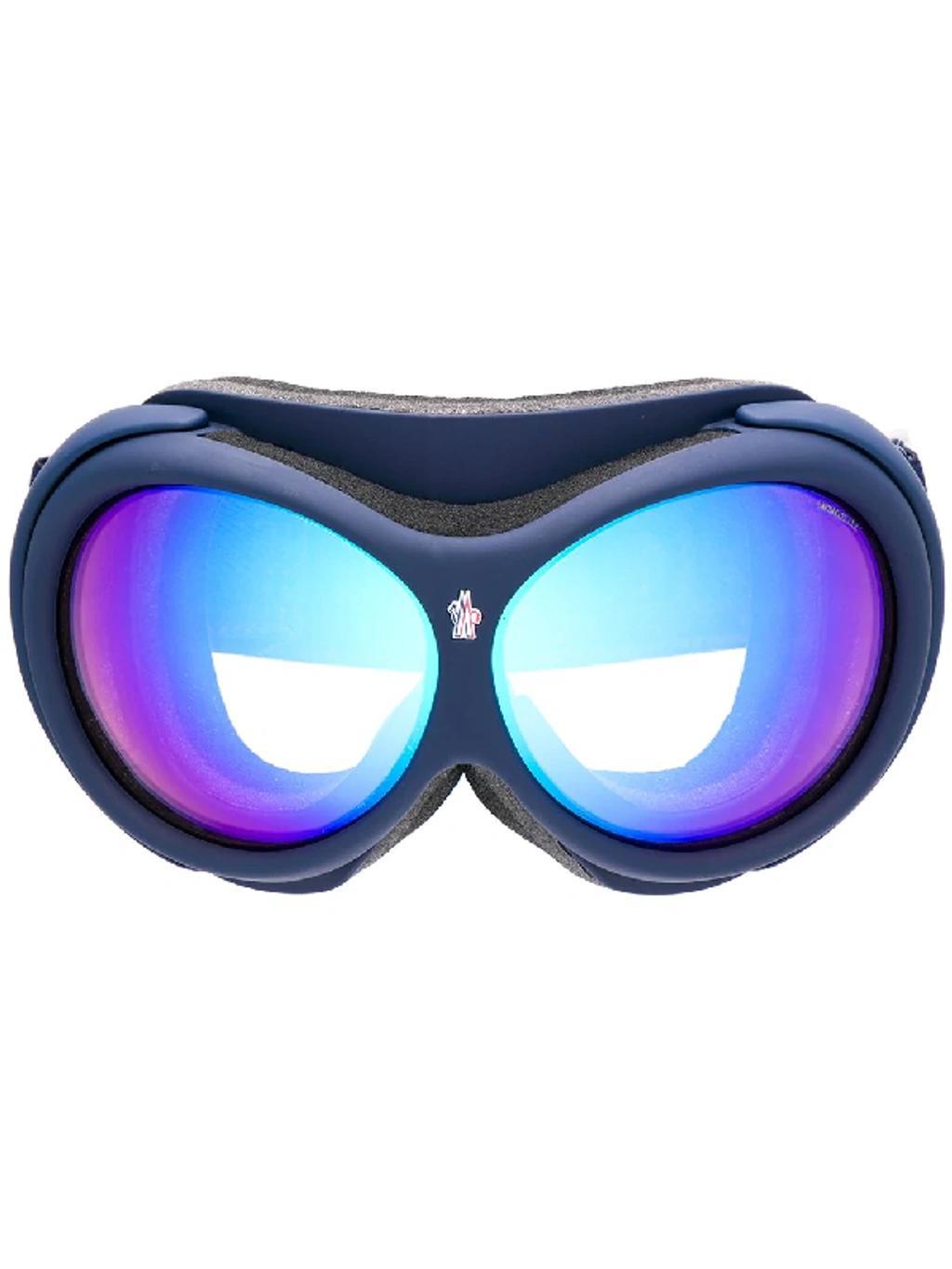 Oversized Mirrored Sunglasses In Blue Product Image