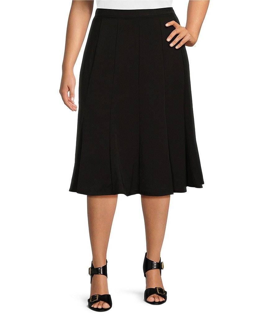 Allison Daley Plus Size City Stretch Gored Panel Skirt Product Image