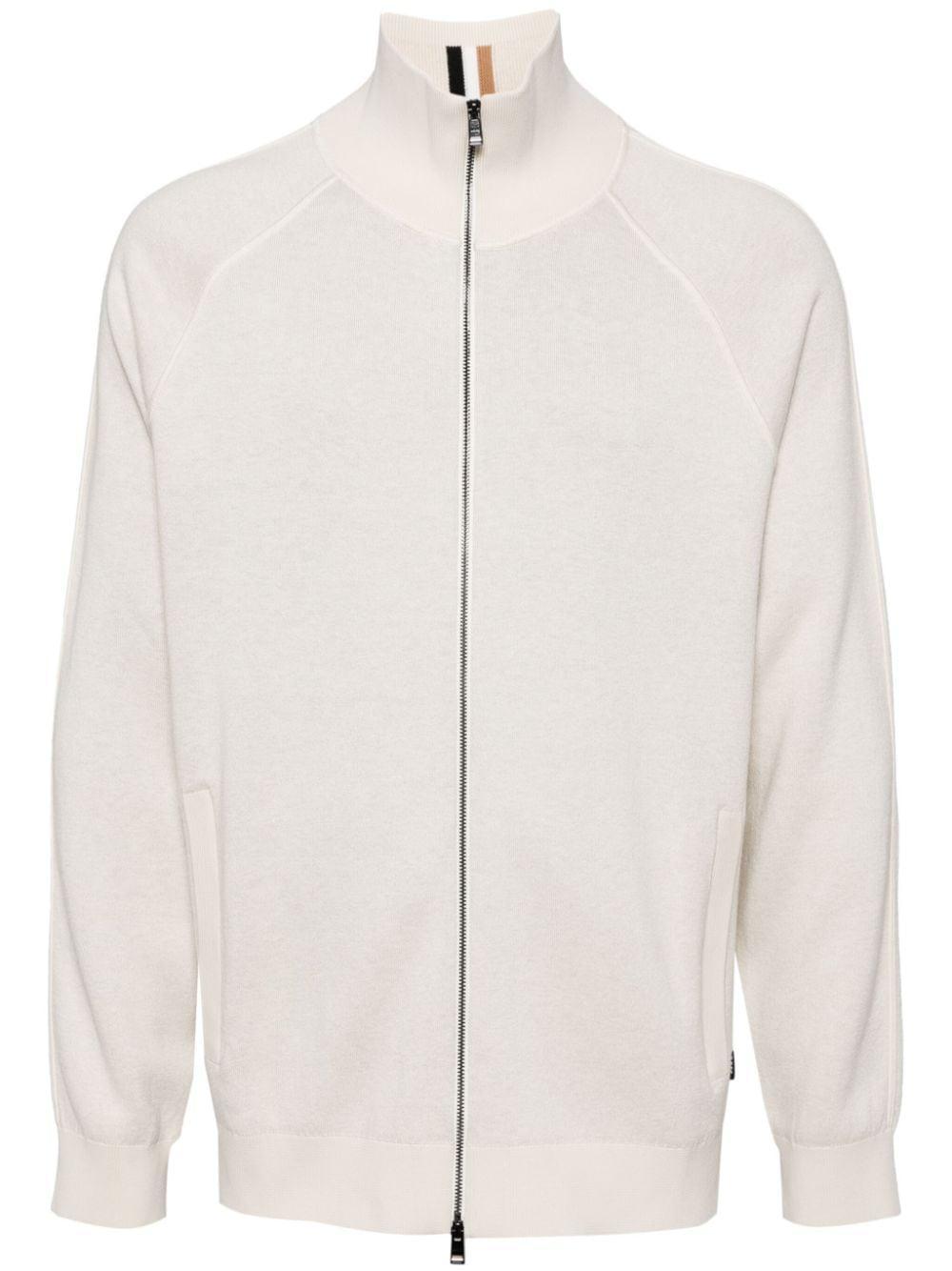 Zip-up Cardigan In Neutrals Product Image