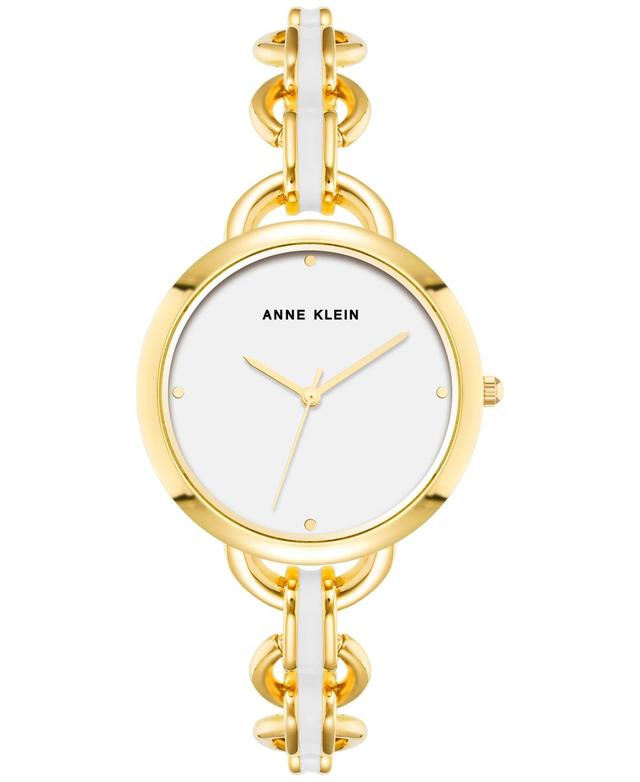 Anne Klein Womens Gold-Tone & Enamel Bracelet Watch 36mm - Gold Tone Product Image