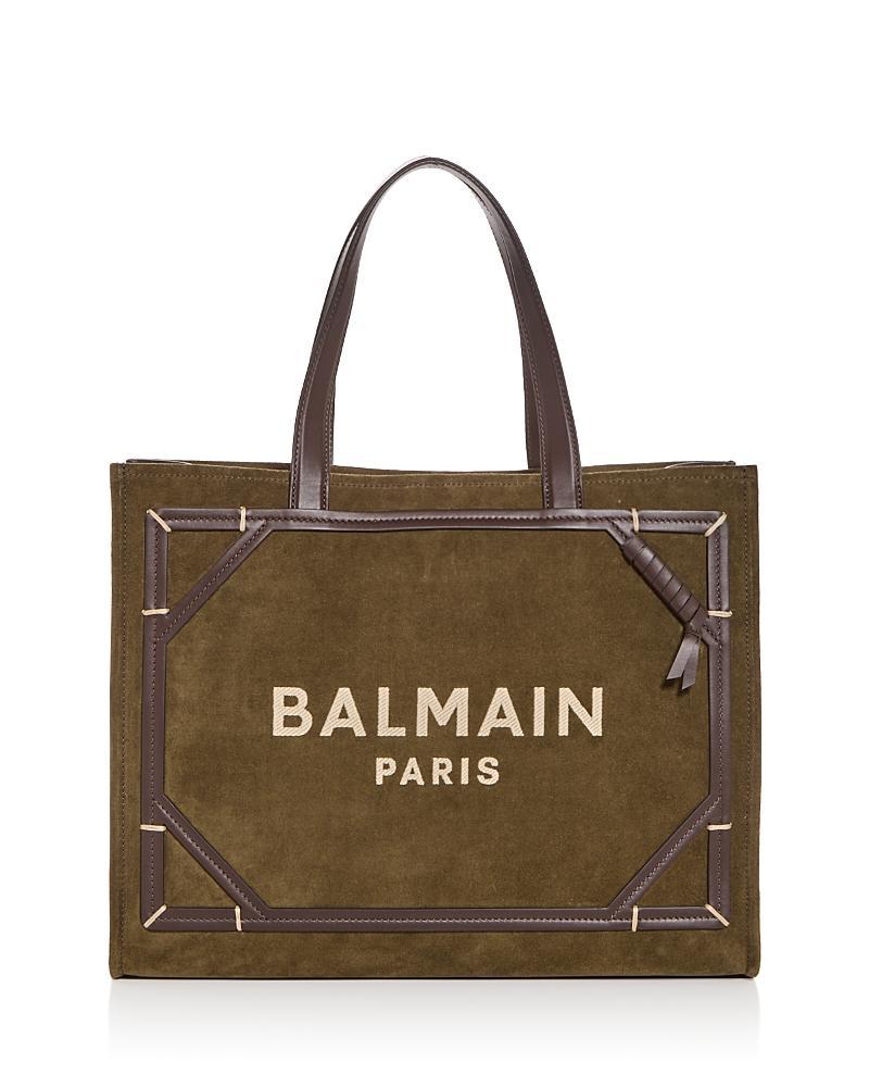 BALMAIN Khaki B-army Shopper Tote In Khaki Multi Product Image