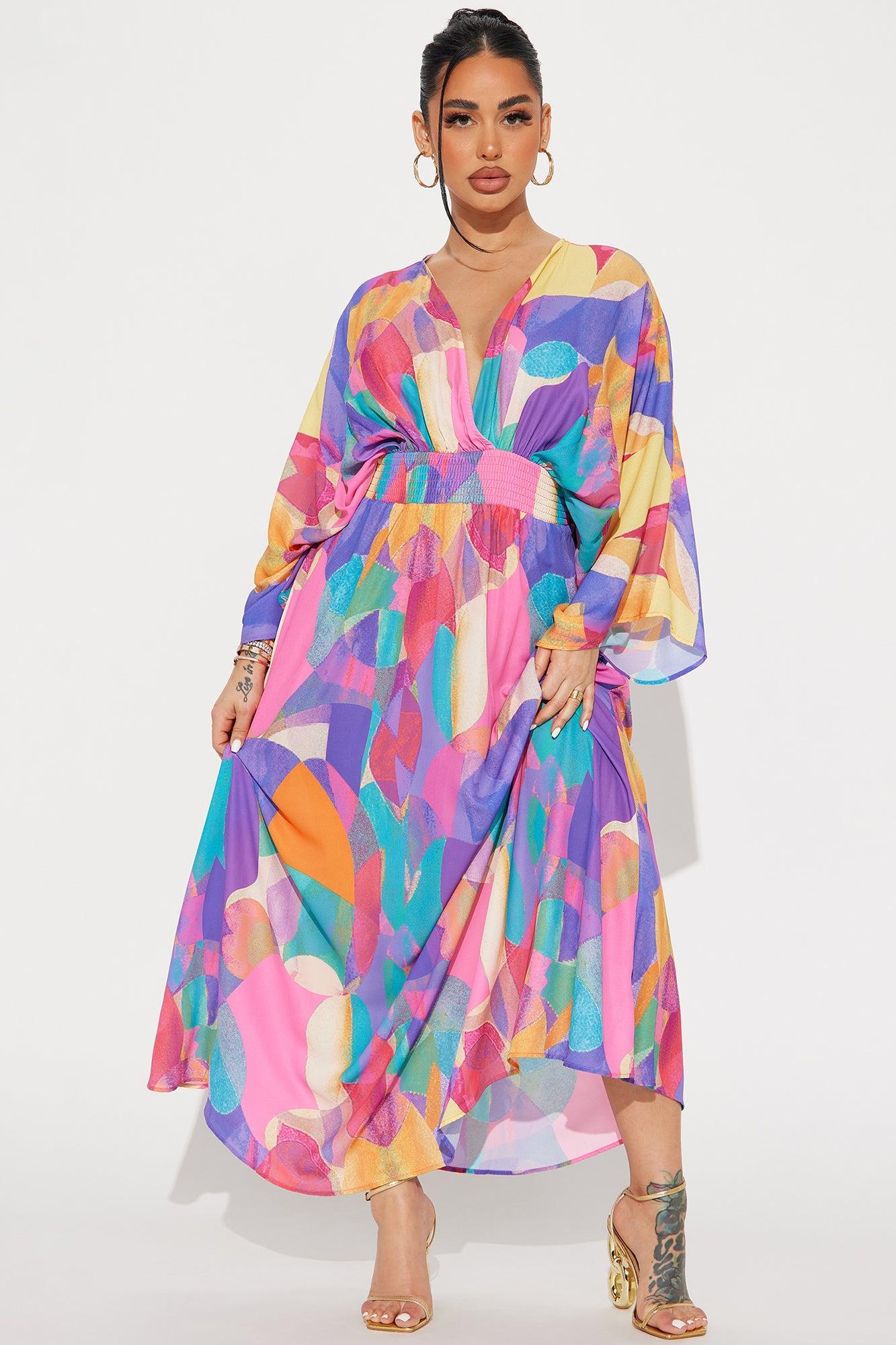 Costa Rica Kaftan Maxi Dress - Yellow/combo Product Image