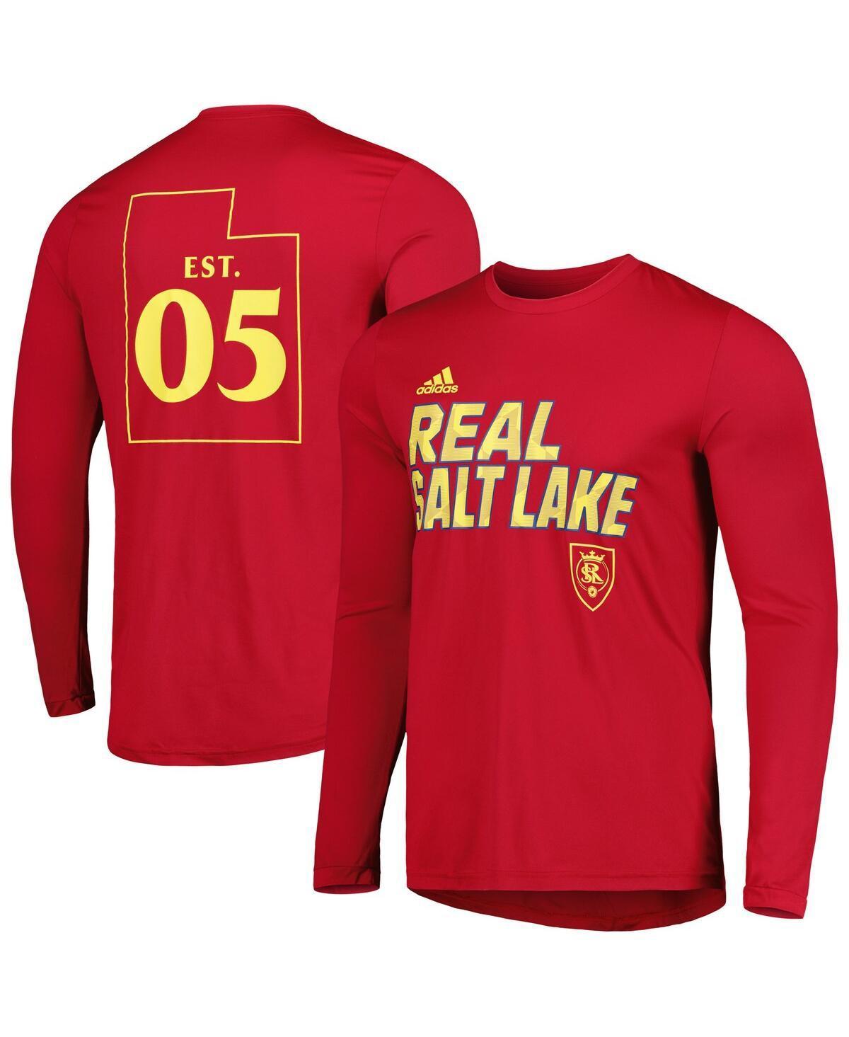 Mens adidas Red Real Salt Lake Jersey Hook AEROREADY Long Sleeve T-Shirt Product Image