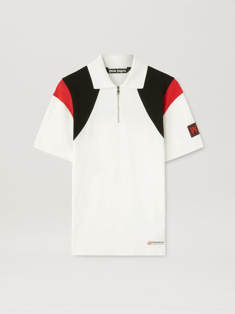 Polo Moneygram Haas F1 Team in white  - Palm Angels® Official  Product Image