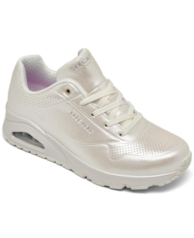 Skechers Street Womens Uno - Pearl Princess Casual Sneakers from Finish Line - White Pearlized Product Image