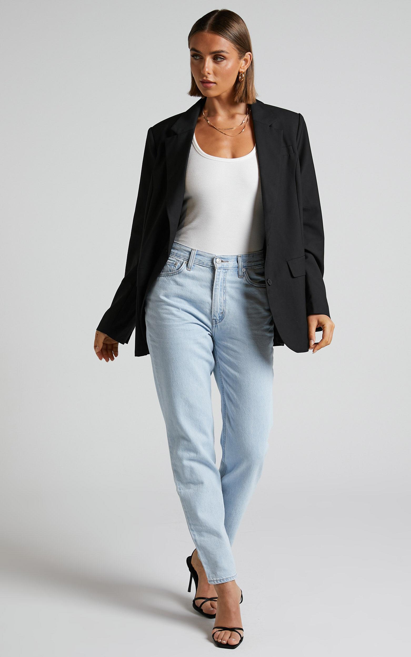 Izara Blazer - Oversized Boyfriend Fit Blazer in Black Product Image