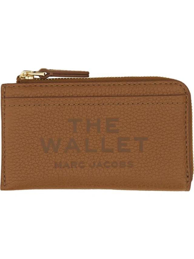 MARC JACOBS Leather Card Holder In Buff Product Image