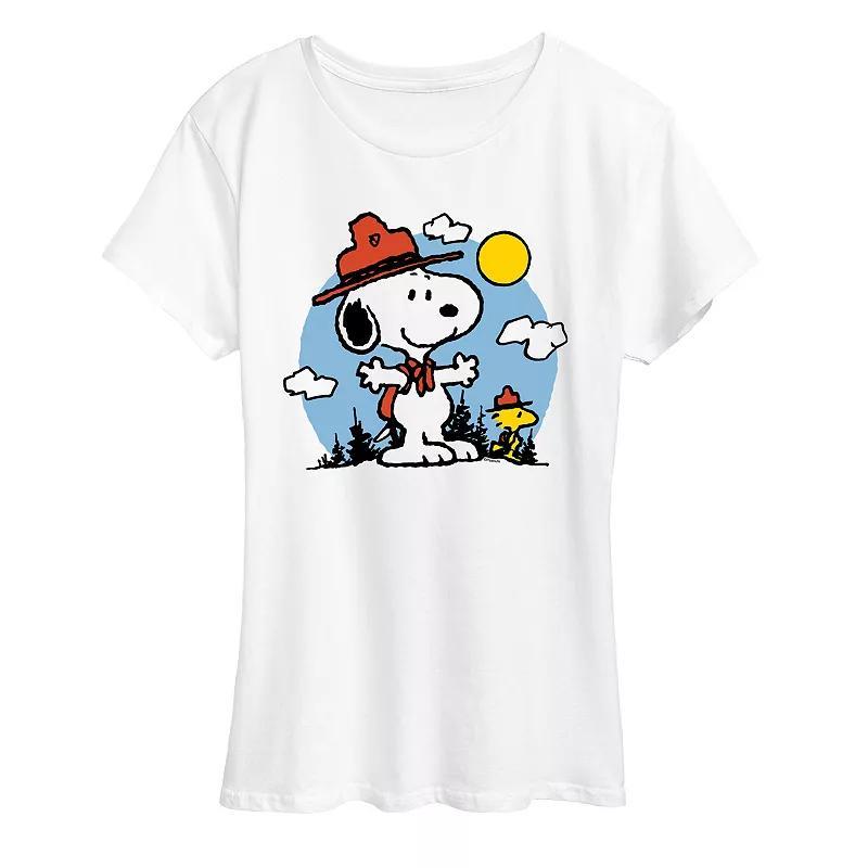 Womens Peanuts Snoopy & Woodstock Outdoor Graphic Tee Product Image