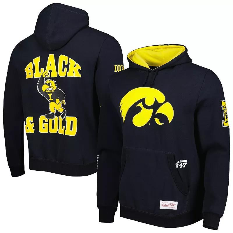 Mens Mitchell & Ness Black Iowa Hawkeyes Team Origins Pullover Hoodie Product Image