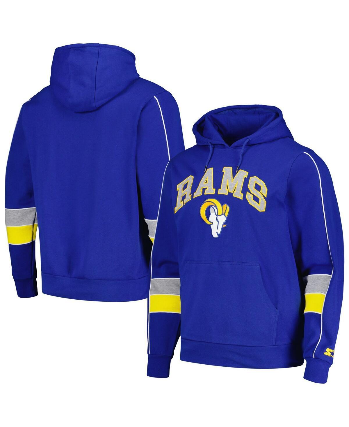 Mens Starter Royal Los Angeles Rams Captain Pullover Hoodie Product Image