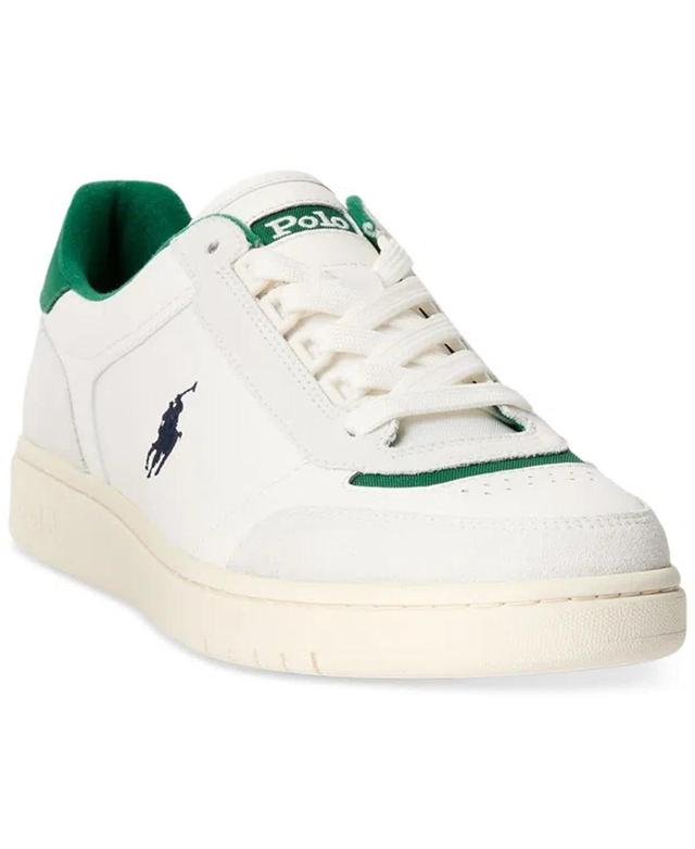 Men's Court Sport Lace-up Sneakers In Green,white Product Image