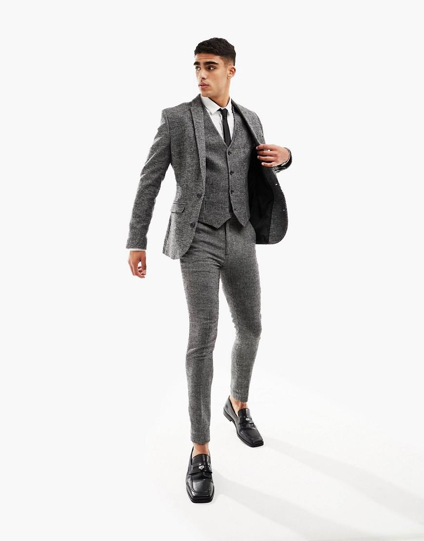 ASOS DESIGN wedding super skinny wool mix suit pants Product Image