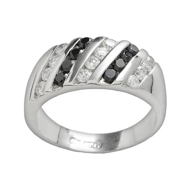 Traditions Jewelry Company Black & White Cubic Zirconia Ring, Womens Silver Product Image