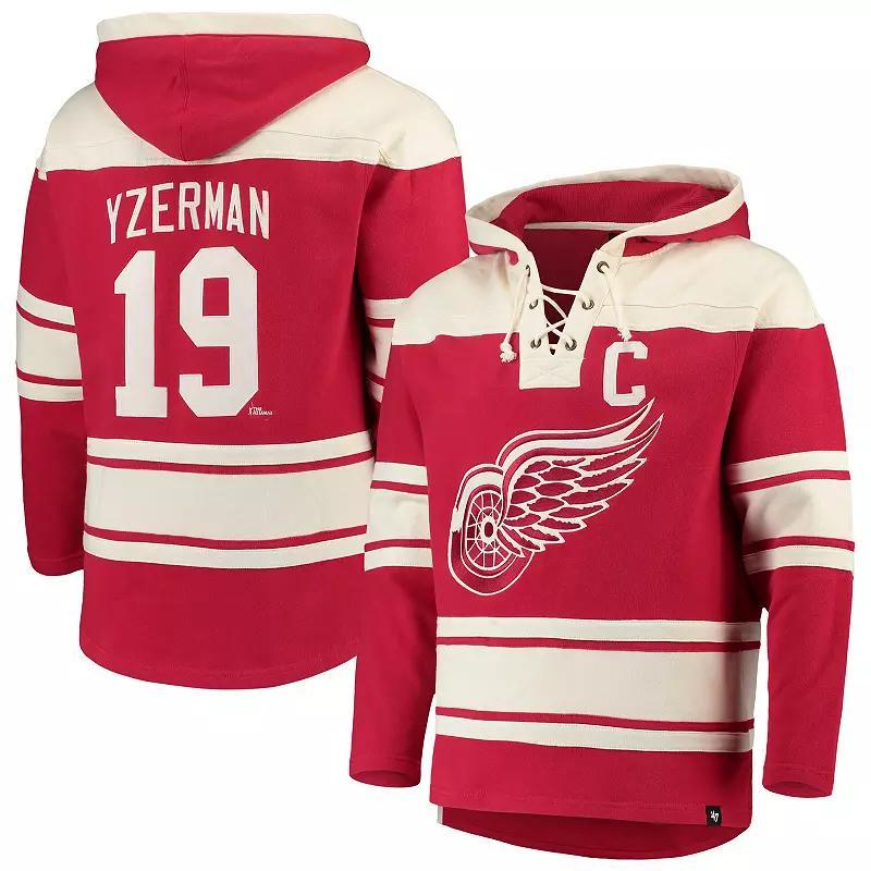 Mens 47 Steve Yzerman Detroit Wings Player Lacer Pullover Hoodie Product Image