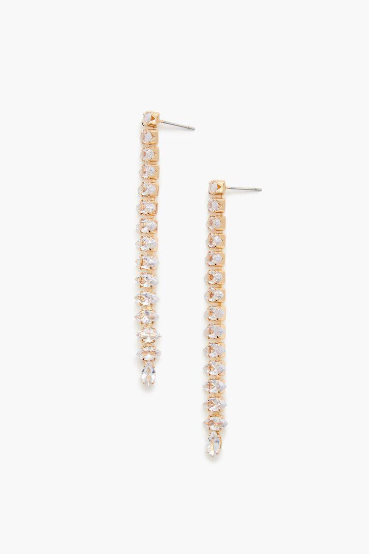 Rhinestone Box Chain Drop Earrings | Forever 21 Product Image