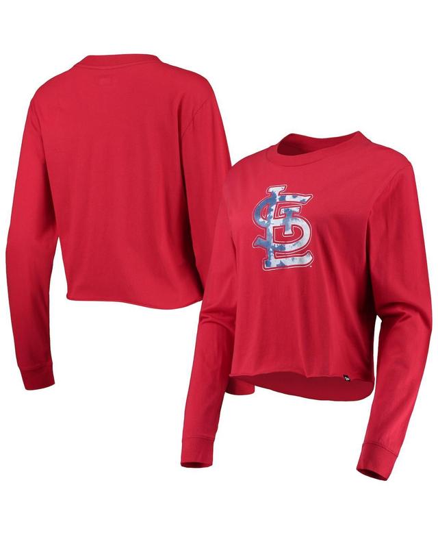 Womens New Era Red St. Louis Cardinals Baby Jersey Cropped Long Sleeve T-shirt Product Image