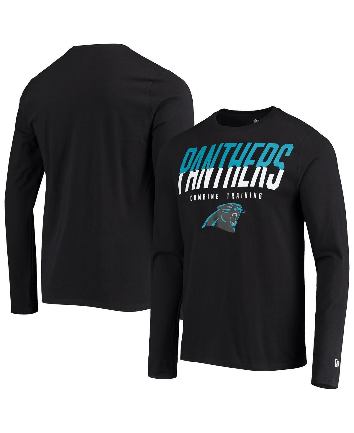 Mens New Era Carolina Panthers Combine Authentic Split Line Long Sleeve T-Shirt Product Image