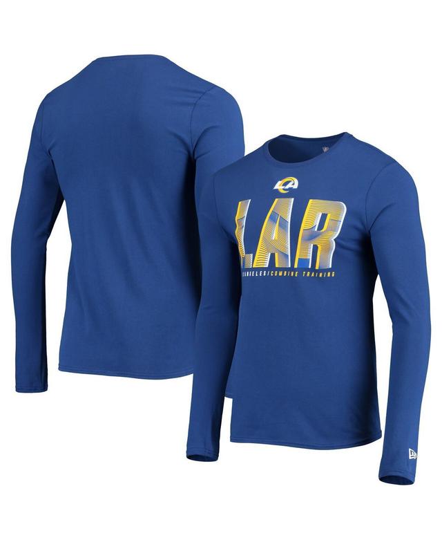 Mens New Era Royal Los Angeles Rams Combine Authentic Static Abbreviation Long Sleeve T-shirt Product Image