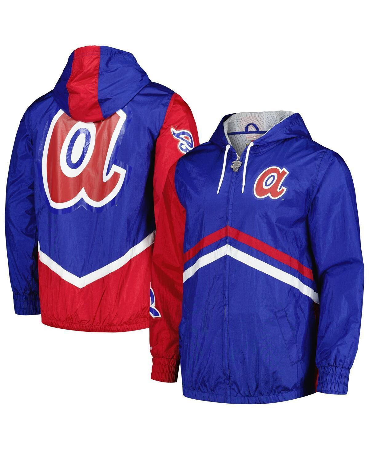 Mens Mitchell & Ness Royal Atlanta Braves Undeniable Full-Zip Hoodie Windbreaker Jacket Product Image