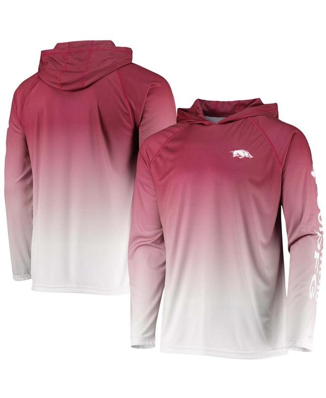 Mens Cardinal Arkansas Razorbacks Terminal Tackle Omni-Shade Upf 50 Long Sleeve Hooded T-shirt Product Image