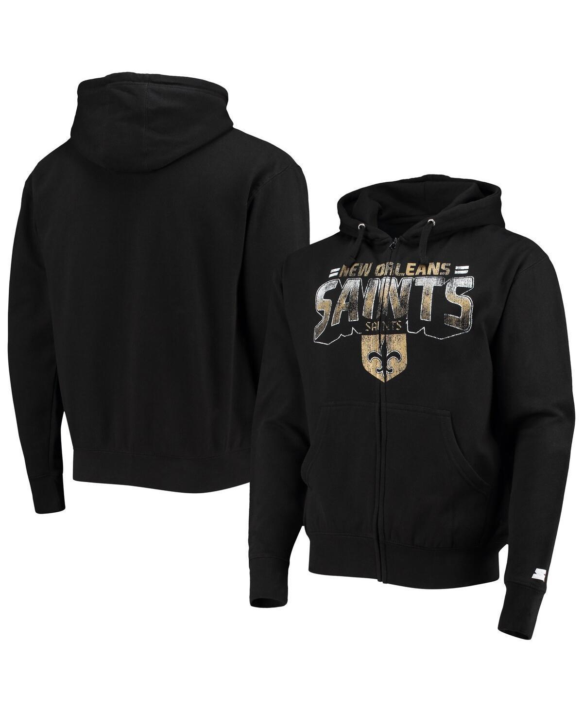 Mens Starter New Orleans Saints Throwback Perfect Season Full-Zip Hoodie Jacket Product Image