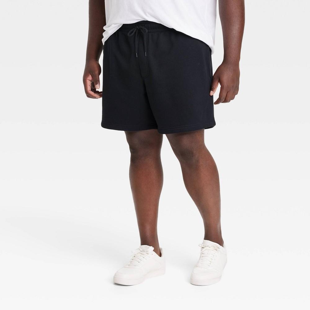 Mens Big & Tall 7 Ultra Soft Fleece Pull-On Shorts - Goodfellow & Co Black 3XL Product Image