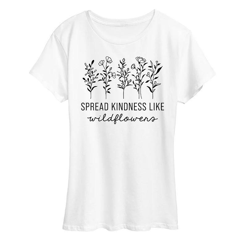 Womens Spread Kindness Like Wildflowers Graphic Tee Product Image