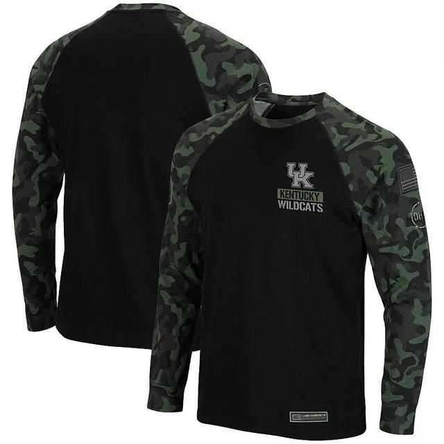 Mens Colosseum Kentucky Wildcats OHT Military Appreciation Camo Raglan Long Sleeve T-Shirt Product Image