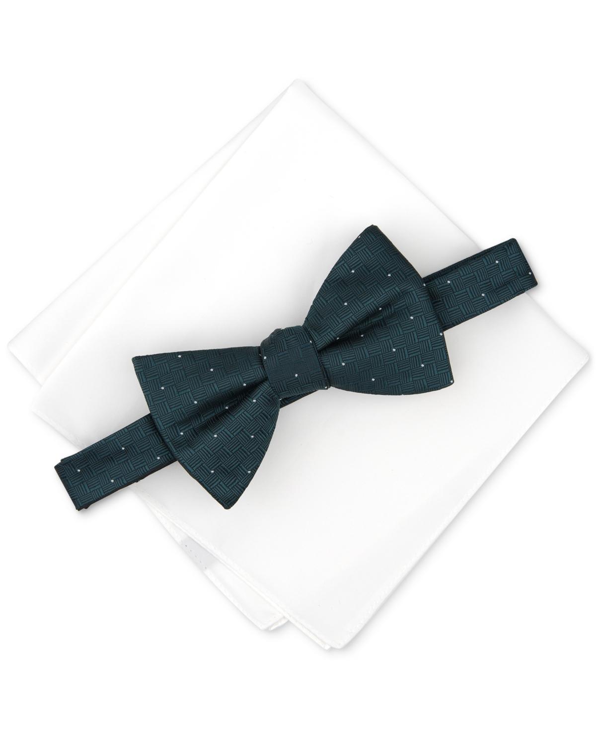 Alfani Mens Brookes Dot-Pattern Bow Tie & Solid Pocket Square Set, Created for Macys Product Image