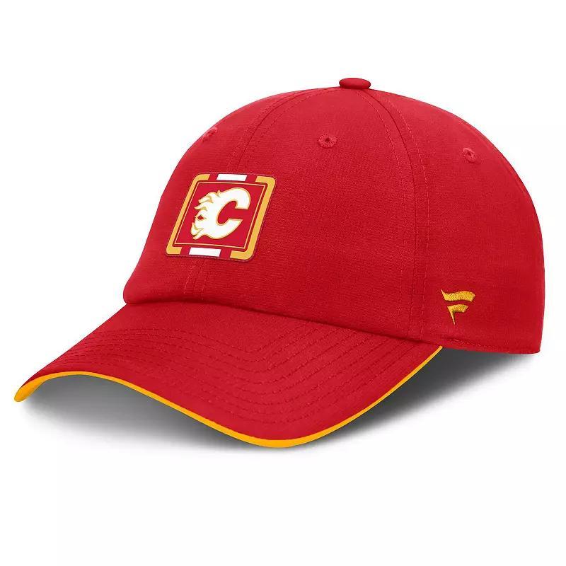 Mens Fanatics Red/Gold Calgary Flames Authentic Pro Ripstop Adjustable Hat Product Image