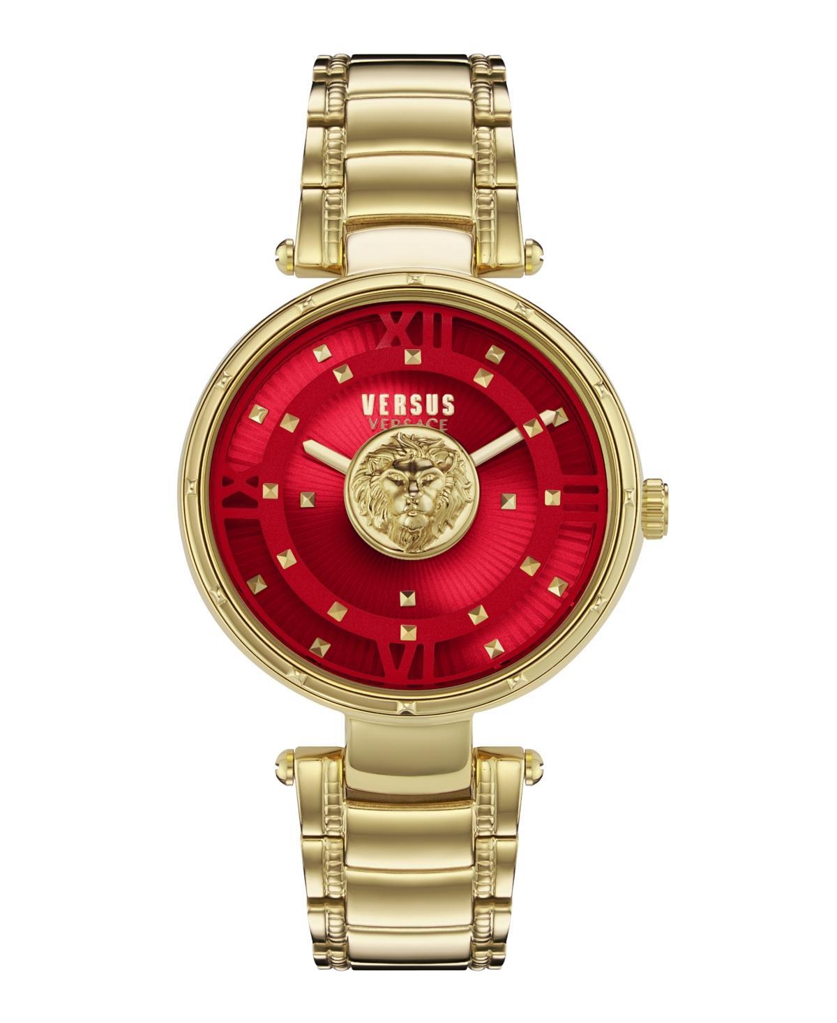 Versace Versus By Versace Womens Moscova Analog Gold Tone Red Dial Stainless Steel Bracelet Watch Product Image