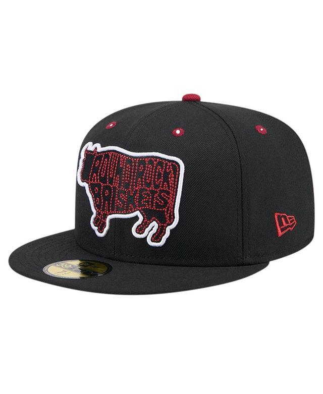 New Era Mens Black Round Rock Express Theme Night Briskets 59FIFTY Fitted Hat Product Image