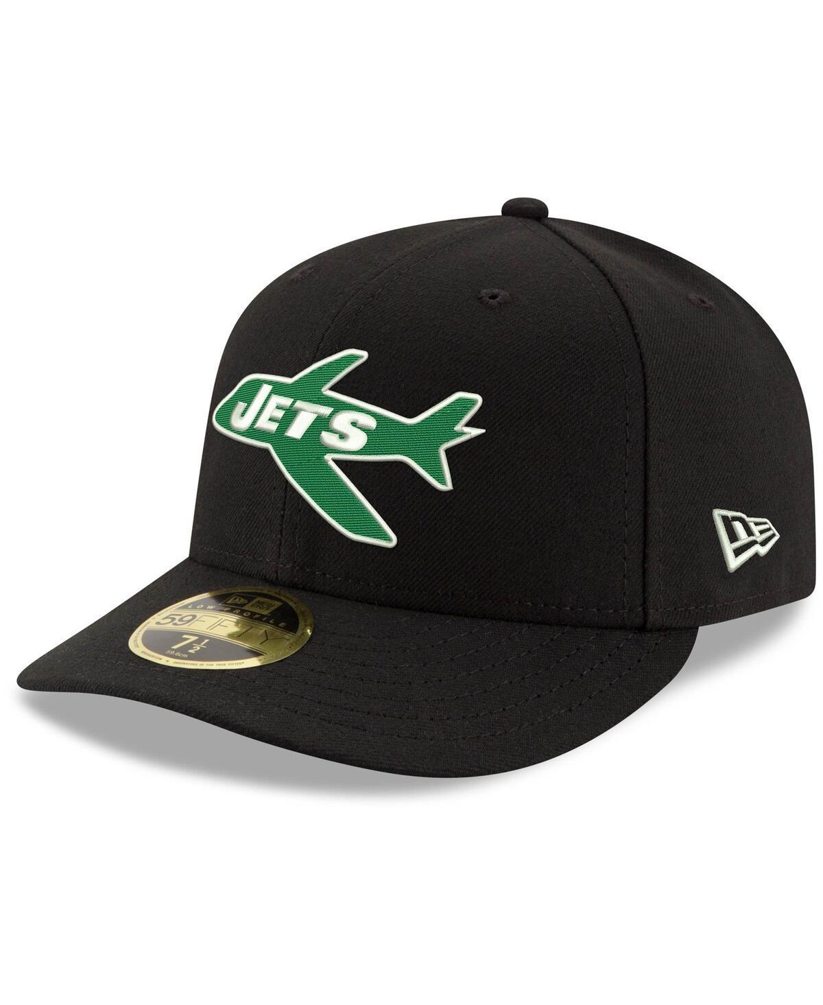 Mens New Era Black New York Jets Omaha Throwback Low Profile 59FIFTY Fitted Hat Product Image