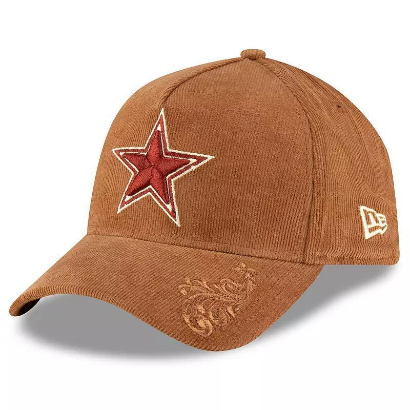 New Era Mens Brown Dallas Cowboys Ornamental Corduroy 9FORTY Adjustable Hat Product Image